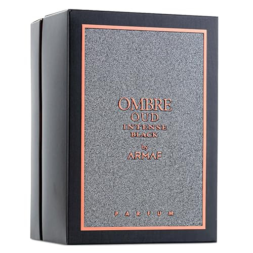 Armaf Ombre Oud Intense Black Woody Oriental Amber Smoky Eau De Parfum Spray Long-Lasting Fragrance For Men 3.4 Ounce / 100 Ml