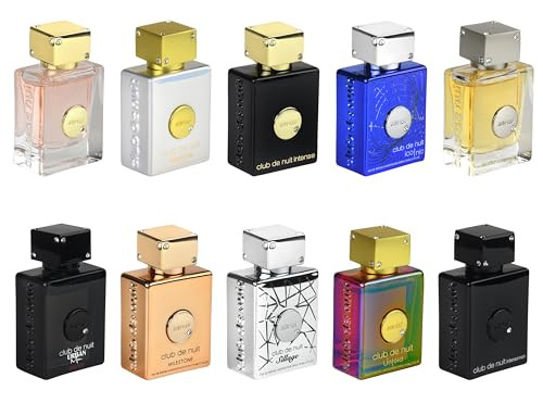 Armaf Club De Nuit Parfum Mini 10 Piece 0.17 Oz Each - Club De Nuit Intense Man Sillage Urban Man Elixir Iconic Club De Nuit Women Milestone Untold Imperiale For Men & Women