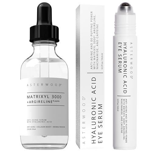 Asterwood Matrixyl 3000 With Argireline Serum 2 Oz + Hyaluronic Acid Eye Serum