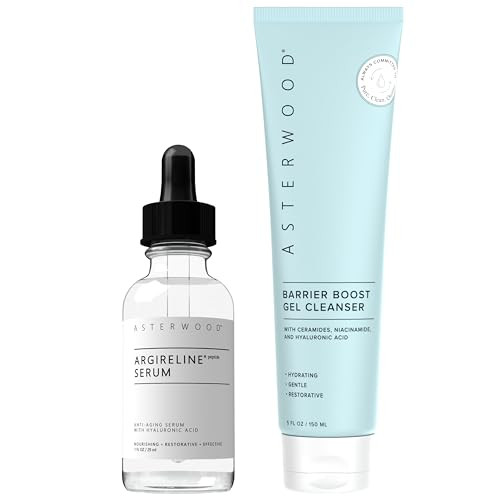 Asterwood Naturals Argireline Serum 1 Oz + Barrier Boost Cleansing Gel 5.29 Fl Oz