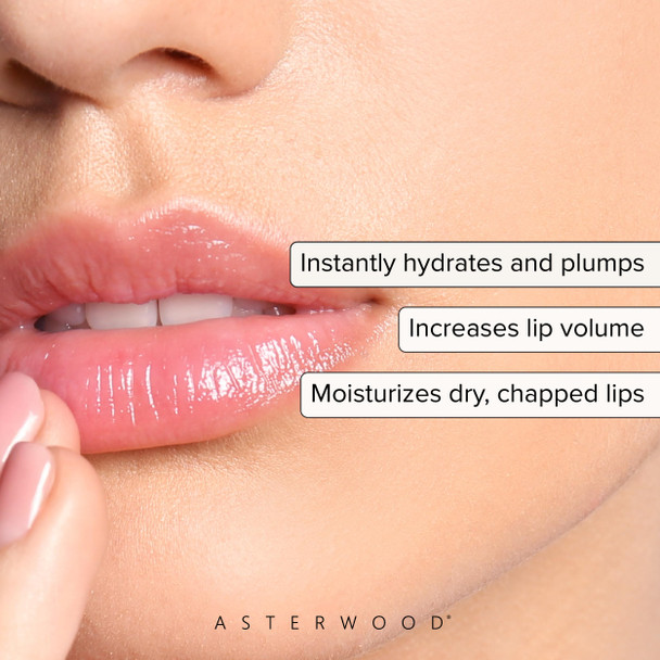 Asterwood Lip Treatment & Balm - With Volulip Hyaluronic Acid & Matrixyl 3000 - Hydrating Plumping Moisturizing Anti-Aging - Plumper Fuller Lips - For Women & Men 0.5 Fl Oz