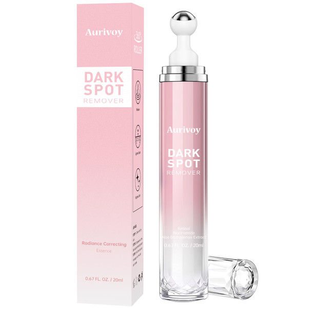 Aurivoy Dark Spot Remover For Face And Body - Dark Spot Corrector Serum For Age Spots Sun Spot Freckles Brown Spot Melasma Dark Spot Remover With 360 Roller Ball For All Skin Types 0.67 Fl Oz