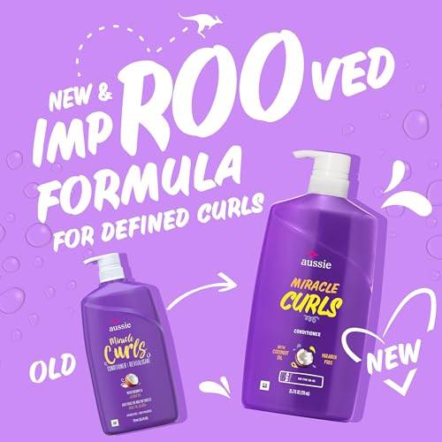 Aussie Miracle Curls Conditioner With Coconut Oil Paraben 26.2 Oz