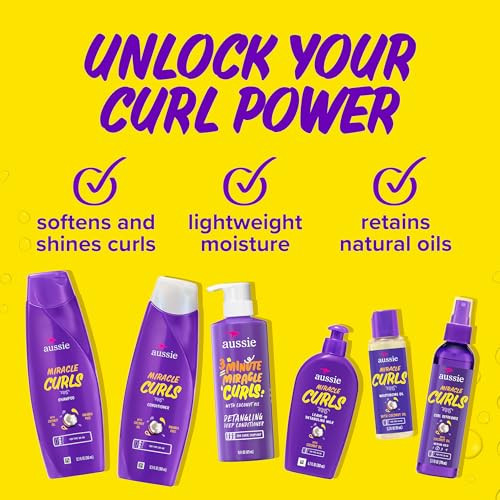 Aussie Miracle Curls: Shampoo Conditioner Deep Conditioner Refresher Gel Detangling Milk Oil Treatment 6-Piece Set