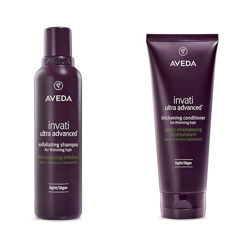 Aveda Invati Ultra Advanced Exfoliating Shampoo & Thickening Conditioner Light Duo For Fine To Medium Thinning Hair Types Normal To Oily Scalp Part Of 4-Step System 6.7 Fl Oz