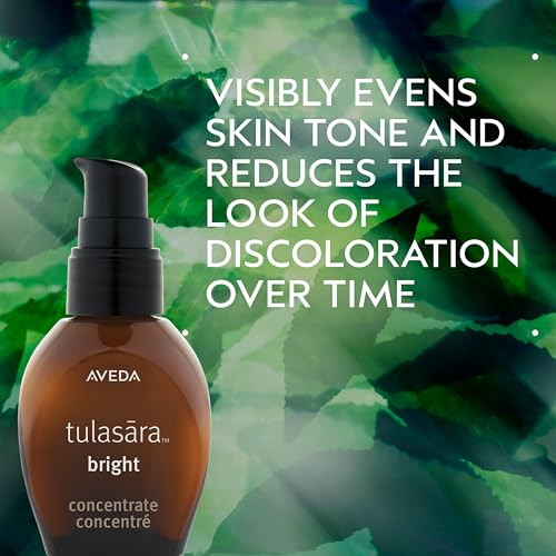 Aveda Tulasara Bright Concentrate Brightening Serum With Licorice Root & Vitamin C Visibly Evens Skin Tone Over Time 97% Naturally Derived 1 Fl Oz