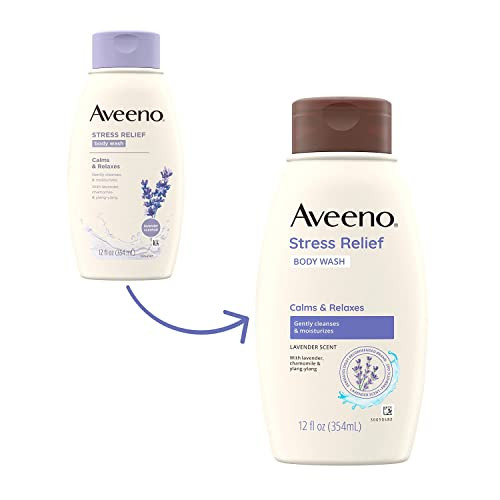 Aveeno Stress Relief Body Wash With Soothing OatLavender Chamomile & Ylang-Ylang Essential Oils Hypoallergenic Dye- & Soap- Calming Body Wash Gentle On Sensitive Skin 12 Fl. Oz(Pack Of 2)