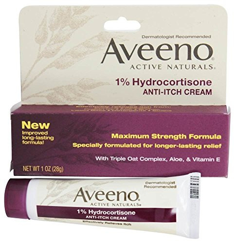 Aveeno Anti-Itch Cream 1% Hydrocortisone Maximum Strength 1 Ounce (Pack Of 6)