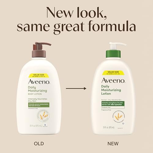 Aveeno Daily Moisturizing Body Lotion Fragrance- Light & Creamy Lotion For Dry Sensitive Skin With Prebiotic Oat Nourishes & Strengthens Skin's Moisture Barrier Value Size 33 Fl Oz