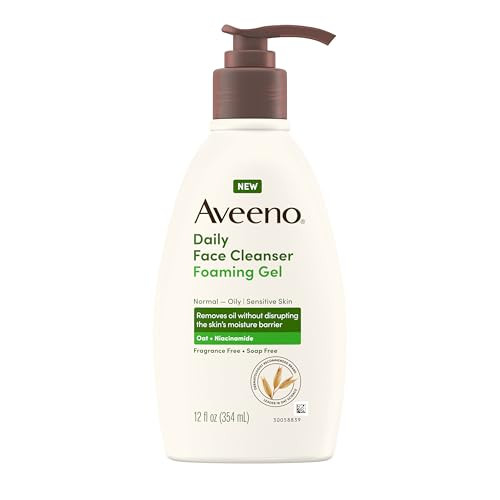 Aveeno Daily Foaming Gel Facial Cleanser Fragrance 12 Fl. Oz