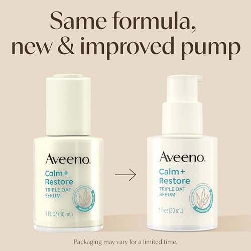 Aveeno Skin-Care Bundle For Sensitive Skin Calm + Restore Triple Oat Hydrating Facial Serum 1 Fl. Oz & Travel Size Daily Moisturizing Cream + Prebiotic Oat 0.5 Oz Fragrance Two Items