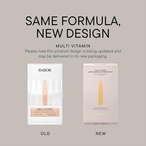 Babor Multi Vitamin Ampoule Concentrate Revitalize Dull Tired Skin Vitamin A Increases Radiance Vitamin C Evens Tone Niacinamide Supports Skin Barrier Vitamin Skincare Capsules 7 Treatments