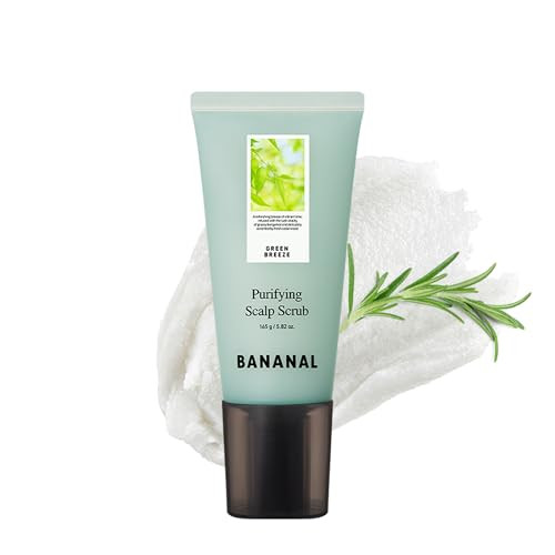 Bananal Salt-To-Foam Korean Scalp Exfoliating Hair Shampoo Niacinamide & Rosemary Infused Sea Salt Deep Cleanser For Buildup Removal Menthol Refreshing Paraben/Silicone/Sulfate 5.8 Oz
