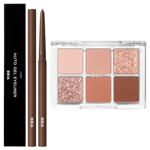 Bbia Bbia Last Auto Gel Eyeliner (04 Mellow Brown) + Ready To Wear Eye Palette (03 Dry Flower) Bundle Set