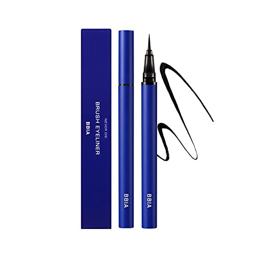 Bbia Bbia Never Die Brush Eyeliner (01 Matte Black) + Never Die Mascara (01 Power Black) Bundle Set/Waterproof No Smudging Long-Lasting Korea Eye Makeup