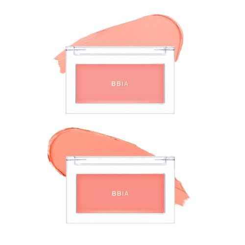 Bbia Bbia Ready To Wear Downy Cheek Cream Blush 2P Set (02 Downy Peach + 05 Downy Coral) / Blendable And Lightweight Cheek Makeup Highly Pigmented With Long Wearing Formula