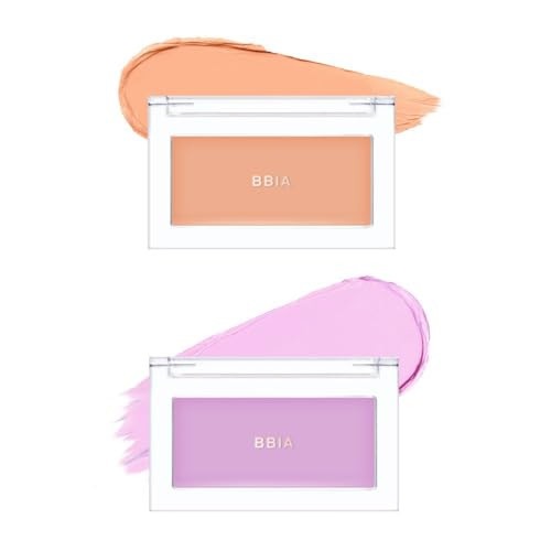 Bbia Bbia Ready To Wear Downy Cheek Cream Blush 2P Set (03 Downy Apricot + 04 Downy Lavender) / Blendable And Lightweight Cheek Makeup Highly Pigmented With Long Wearing Formula