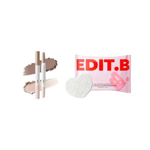Bbia Bbia Contour Stick 01 Warm Detail + Edit.B Cleansing Pad Makeup & Clean Skin Duo Bundle