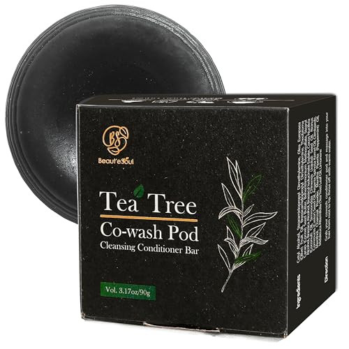 Beaut Seoul Beaute Seoul Co-Wash Conditioner Bar For Curly Hair - Tea Tree & Charcoal Solid Cleanser For Dry Scalp Buildup Removal & Moisture Sulfate- No Silicones All Hair Types 3.17Oz Soft Scalp Care Bar