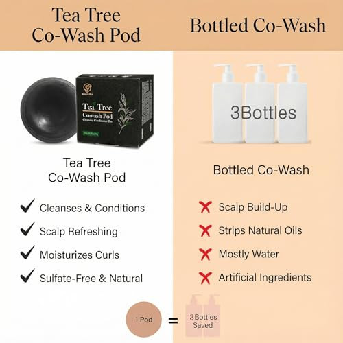 Beaut Seoul Beaute Seoul Co-Wash Conditioner Bar For Curly Hair - Tea Tree & Charcoal Solid Cleanser For Dry Scalp Buildup Removal & Moisture Sulfate- No Silicones All Hair Types 3.17Oz Soft Scalp Care Bar