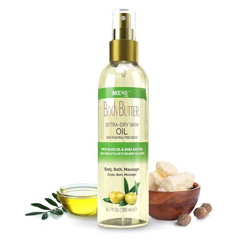 Biocare Skin Renewal Olive Oil Moisturizer For Extra Dry Skin - Nourishing Body Oil With Shea Butter & Vitamin E Soothes & Hydrates 6.1 Oz