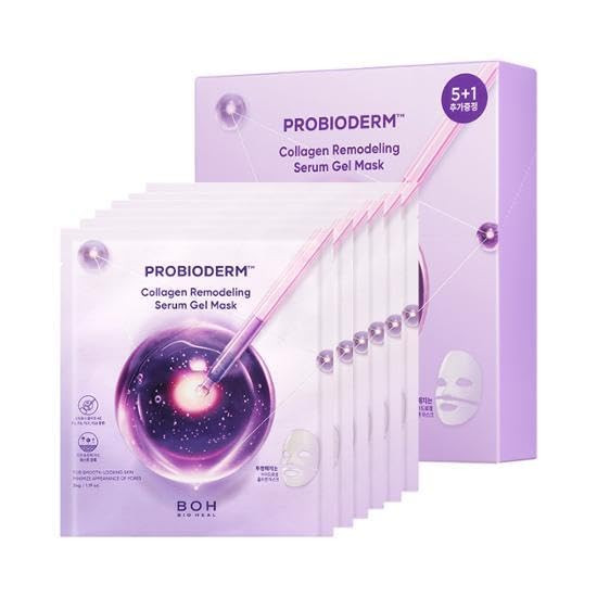 Bioheal Boh Probioderm Collagen Remodeling Serum Gel Mask (6Ea X 34G) Hydrogel Mask With Collagen Capsules For Firmness & Pore Refinement Hydrating Facial Mask For Smoother Skin