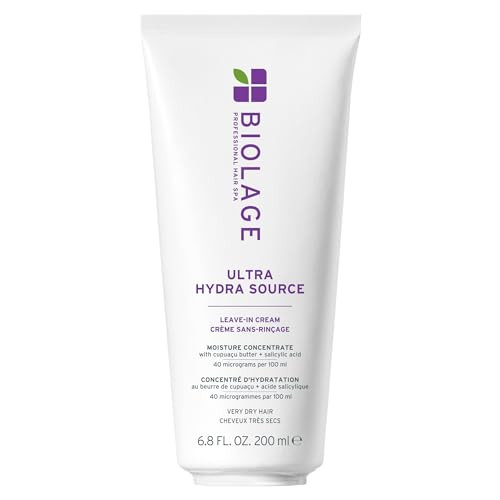 Biolage Ultra Hydra Source Leave-In Cream - Moisturizes & Controls Frizz For Very Dry Thick Hair Infused With Micro-Dosed With Cupua U Butter & Salicylic Acid