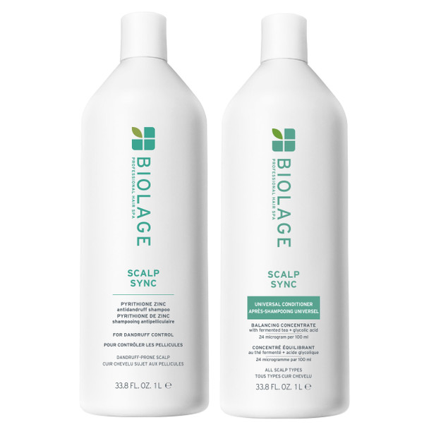 Biolage Scalp Sync Anti-Dandruff Shampoo & Universal Conditioner Set - Targets Dandruff Controls The Appearance Of Flakes & Relieves Scalp Irritation Scalp Treatment System Paraben- Vegan