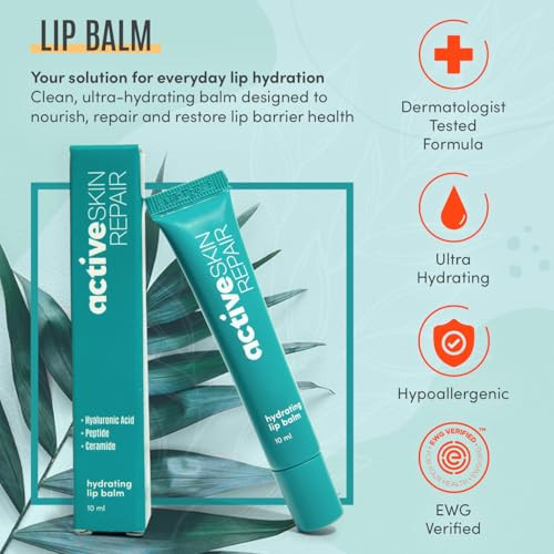 Bldg Active Active Skin Repair Hydrating Lip Balm For Dry Lips Ewg Long-Lasting Moisturizing Lip Balm With Hyaluronic Acid Peptides And Ceramides 10 Ml