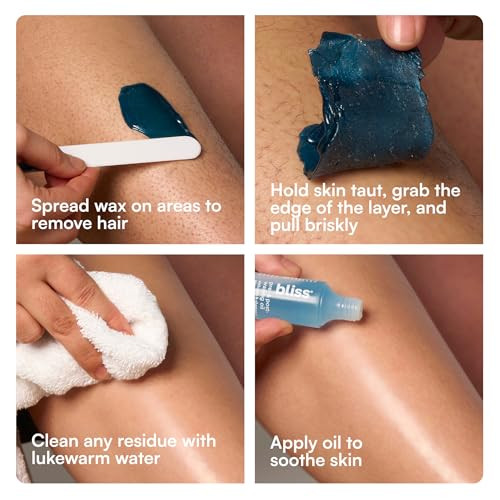 Bliss Poetic Waxing At Home Wax Kit - 5.3 Fl Oz - Microwavable Stripless Wax Hair Removal Kit - Fragrance - Safe For All Skin Types 6 Pc Set