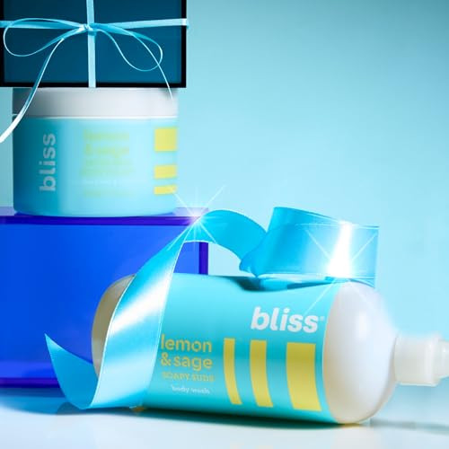 Bliss Lemon Love Exfoliating Duo: Soapy Suds Body Wash & Body Scrub With Shea Butter And Coconut Oil - Lemon And Sage - 17 Fl Oz - Gentle And Hydrating For Supremely Soft Skin