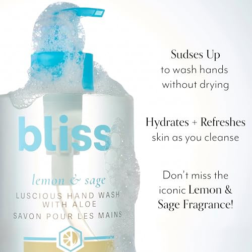 Bliss Lemon & Sage Hand Wash With Aloe & Body Butter Duo Hydrating Cleanse & Nourishing Moisture Refreshing Scent - Cruelty- Paraben- Skincare Set