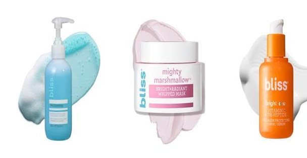 Bliss Fab Foaming Cleanser + Mighty Marshmallow Mask + Bright Idea Vitamin C Serum 3-Step Radiance & Cleanse Trio