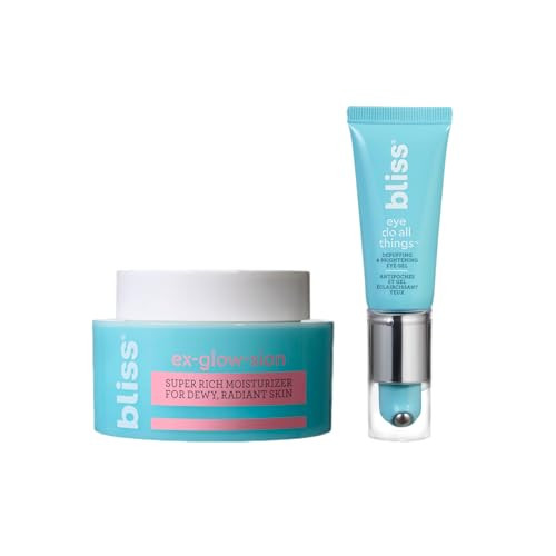 Bliss Ex-Glow-Sion Super Rich Face Moisturizer For Dewy Radiant Skin Advanced Shea Butter Nourishes & Hydrates And Eye Do All Things Hydrating Eye Gel Depuff & Brighten