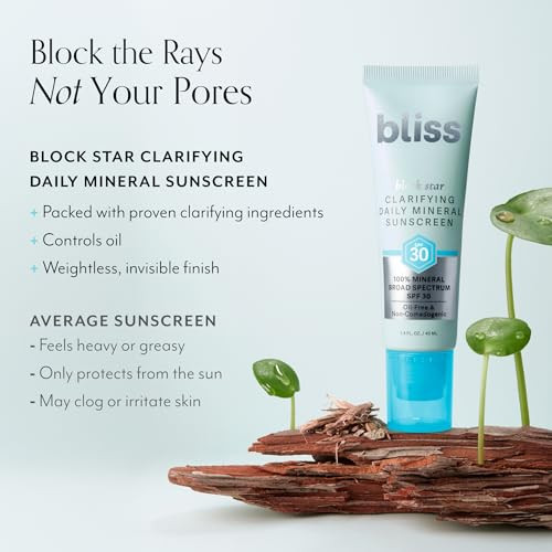 Bliss Exfoliate & Protect Set: Micro Magic Skin-Renewing Exfoliating Scrub (Packaging May Vary) + Block Star Clarifying Mineral Sunscreen Spf 30 For Oily And Acne-Prone Skin