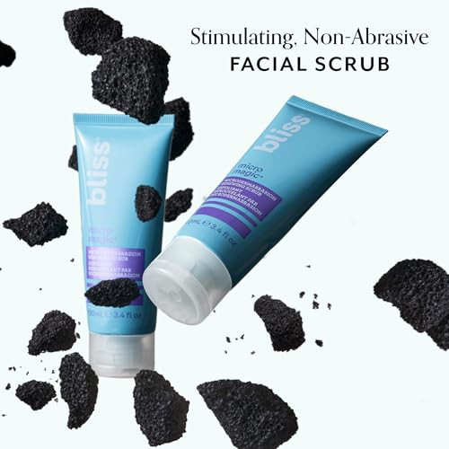 Bliss Facial Trio Micro Magic Skin-Refining Face Scrub (Packaging May Vary) Mighty Marshmallow Brightening Mask & Glow And Hydrate Serum - Exfoliating And Hydrating Skincare Routine