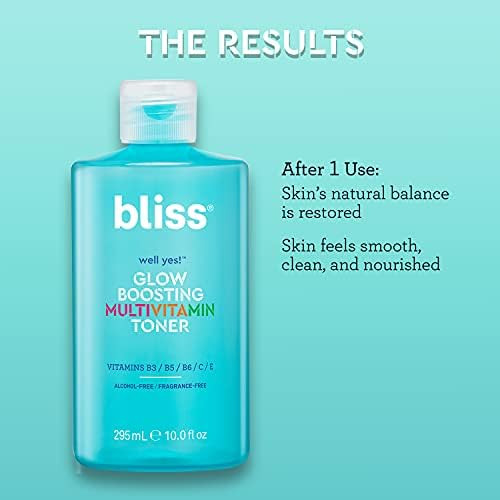 Bliss Well Yes Hydration & Glow Trio - Hydrating Toner Glow Serum Night Serum - Brightening Hydrating Exfoliating - Clean Vegan & Cruelty-
