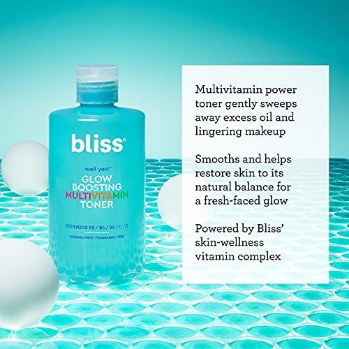 Bliss Well Yes Hydration & Glow Trio - Hydrating Toner Glow Serum Night Serum - Brightening Hydrating Exfoliating - Clean Vegan & Cruelty-
