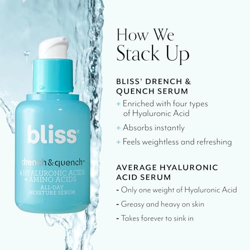 Bliss Hydration Duo: Drench & Quench Hyaluronic Acid Facial Serum + Fab Foaming 2-In-1 Cleanser - Clean Vegan & Cruelty- Skincare