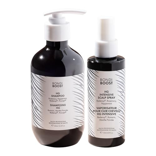 Bondiboost Hg Shampoo & Intensive Spray Bundle For Men & Women Thinning Hair Solution For Volume Hydration & Root Lift Vegan Cruelty- Sulfate- Lightweight Australian Made (2-Piece)