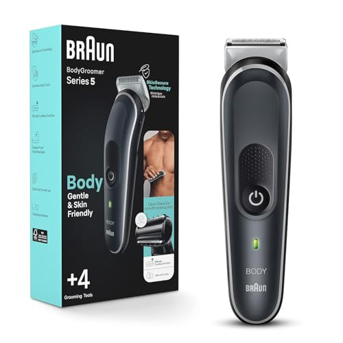 Braun Body Groomer Series 5 5360 Body Groomer For Men For Chest Armpits Groin Skinsecure Technology For Gentle Use And Clean Shave Attachment Waterproof Cordless With 100-Min Run Time