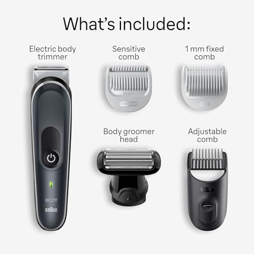 Braun Body Groomer Series 5 5360 Body Groomer For Men For Chest Armpits Groin Skinsecure Technology For Gentle Use And Clean Shave Attachment Waterproof Cordless With 100-Min Run Time