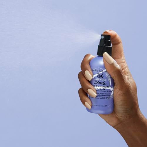 Bumble And Bumble. Illuminated Blonde Tone Enhancing Purple Leave-In Treatment Spray Neutralize Brassiness Heat Protection Hydrating Anti Frizz Color Safe Curl Wavy Straight 4.2 Fl Oz