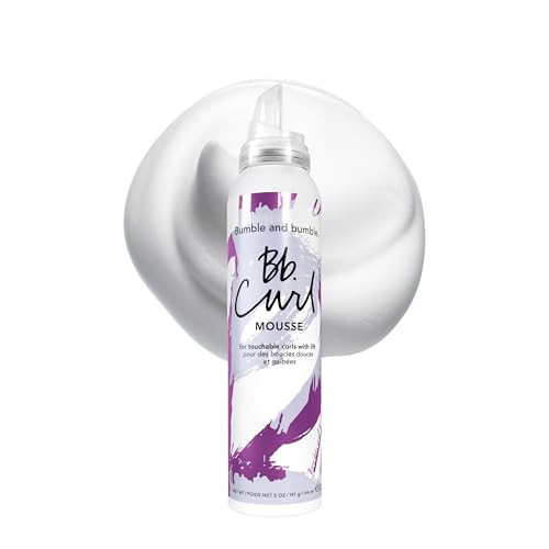 Bumble And Bumble. Curl Hair Mousse Anti Frizz For Touchable Volumized Curls And Waves Adds Moisture And Hold With Jojoba Avocado + Coconut Oil Standard Size 5 Ounce