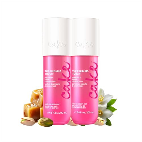 Cake Beauty Hair & Body Mist The Finishing Touch - Pistachio & Salted Caramel Scent - Infused With Vitamin E & Argan Oil - For All Skin & Hair Types 2 Pack