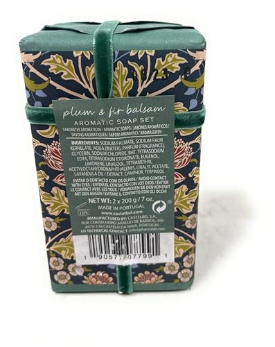 Castelbel Set Of Plum & Fir Balsam Fragranced Luxury Soap (2) 7-Ounce Bars