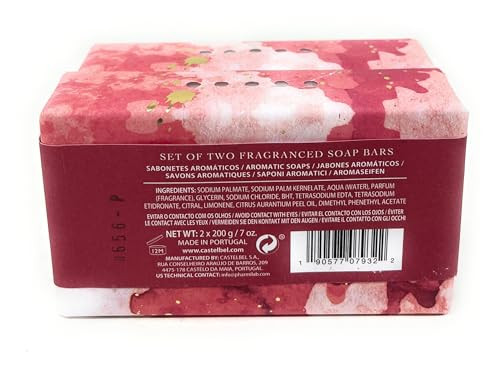 Castelbel Set Of Cherry & Vanilla Fragranced Luxury Soap (2) 7-Ounce Bars