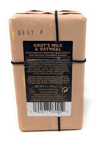 Castelbel Set Of Goat's Milk & Oatmeal Fragranced Luxury Soap (2) 7-Ounce Bars
