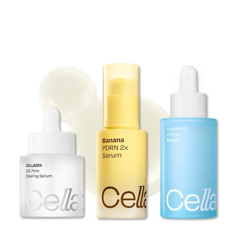 Celladix Signature Serum Trio Pore Tightening Deep Hydration & Radiant Glow 131 + Hyaluronic Intense + Banana Pdrn 2X Serum Complete Korean Skincare Set 3 1.01 Fl Oz