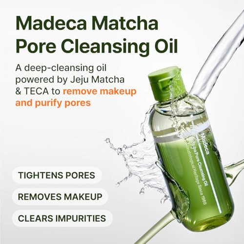 Centellian 24 Madeca Matcha Double Cleanse Set Cleansing Oil 6.76 Fl Oz + Toning Peeling Gel 5.07 Fl Oz Low-Irritation Pore Care Sebum & Blackhead Control Korean Skincare Bundle